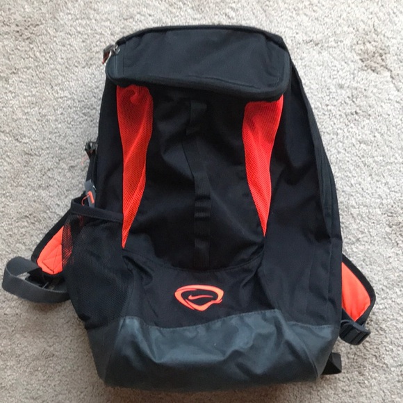 nike backpack orange and black